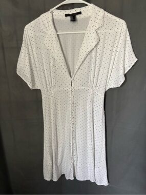 Forever 21 Women's Contemporary Polka Dot Mini Dress White Sz S